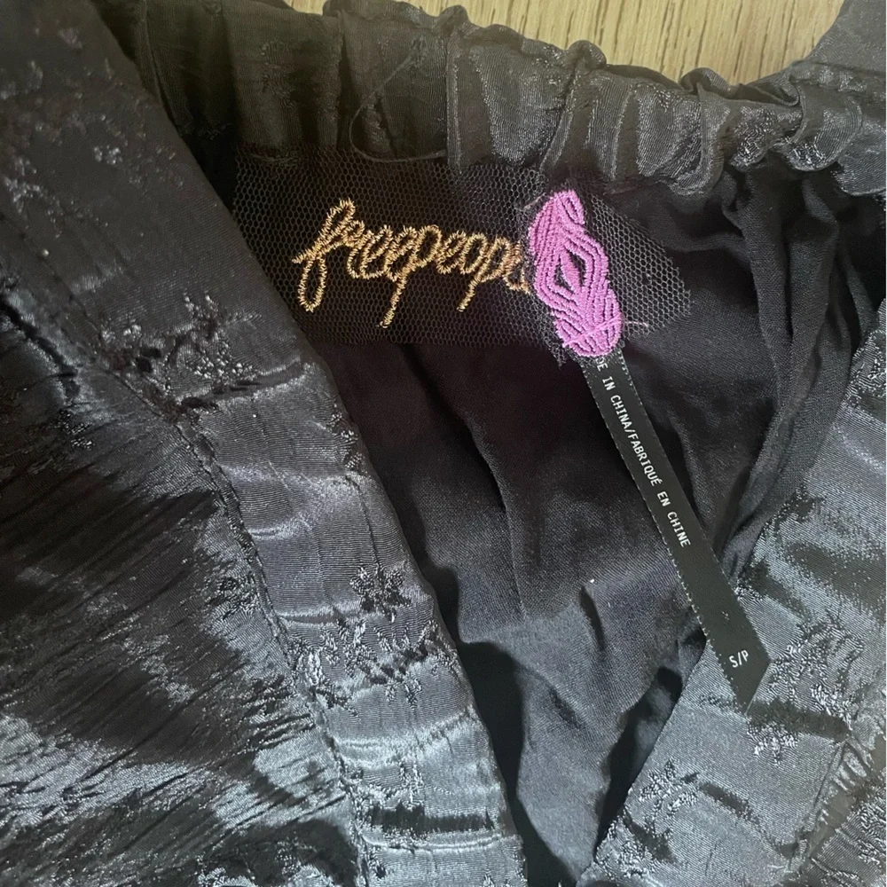 Free People Cha Cha Maxi Dress Black Boho Flutter Sleeve Open Back Sz S - Picture 8 of 8